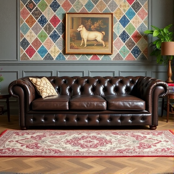 un canape style chesterfield canapé