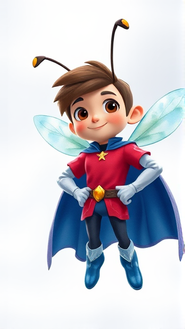 A fan-made Anthropomorphic character named Prince Buzz The Wasp, 16 years old. He has brown hair, long antennae, and wears a red shirt, blue boots, white long-cuffed gloves, and a big blue cape that magically makes his wings non-existent and allows him to fly without them. He is the heir to the throne of the Silver Hive Colony Kingdom.