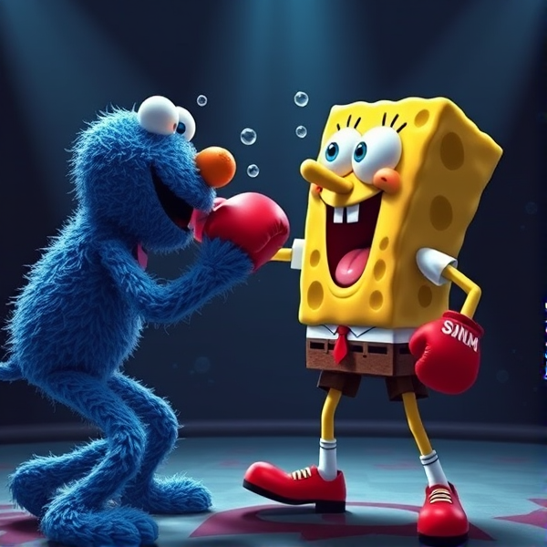 Sponge Bob boxing Elmo UFC