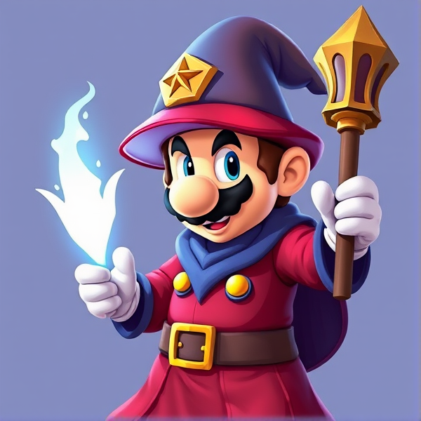 Créer une image de Mario en tant que sorcier