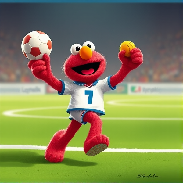 Elmo winning world cup