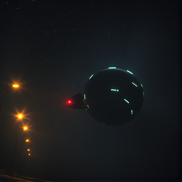 Creepy image of space with alien space ship