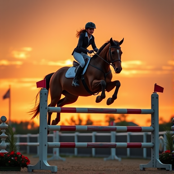 proffesinal rider riding a minature pony (make sure she looks really tall on the pony) juming over a smalll showjump