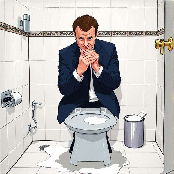 Emmanuel Macron qui fait caca