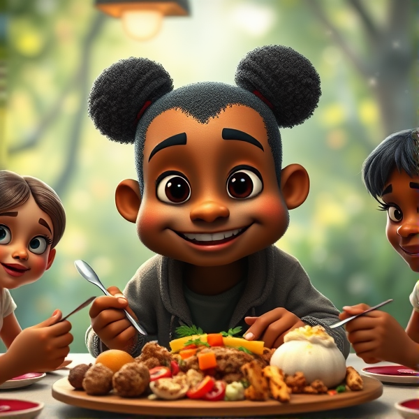 repas de famille nombreuse noire américaine