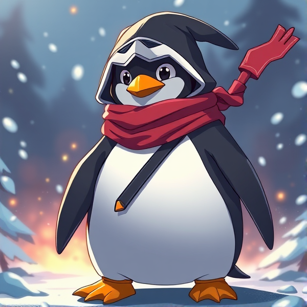 Pingouin avec des habille de ninja