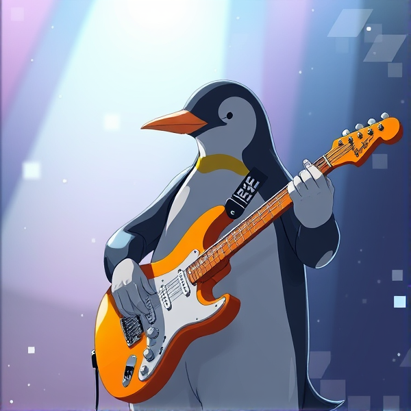 Pingouin guitariste