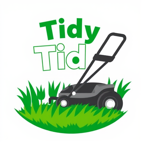 “Tidy turf” lawn mowing logo