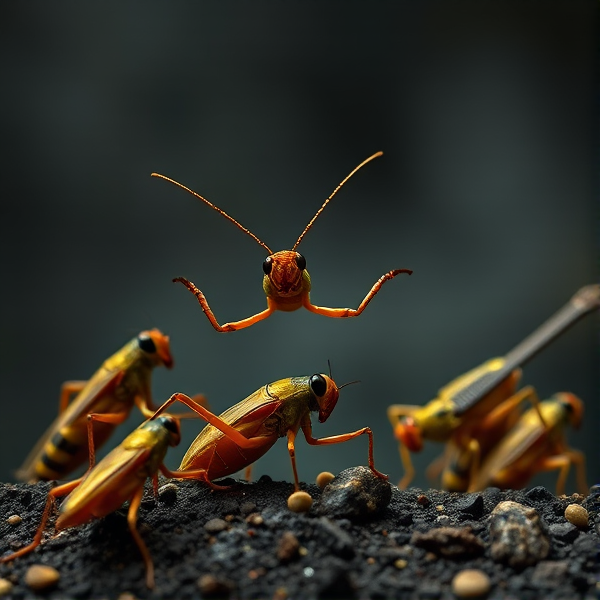 A rock band composed of crickets