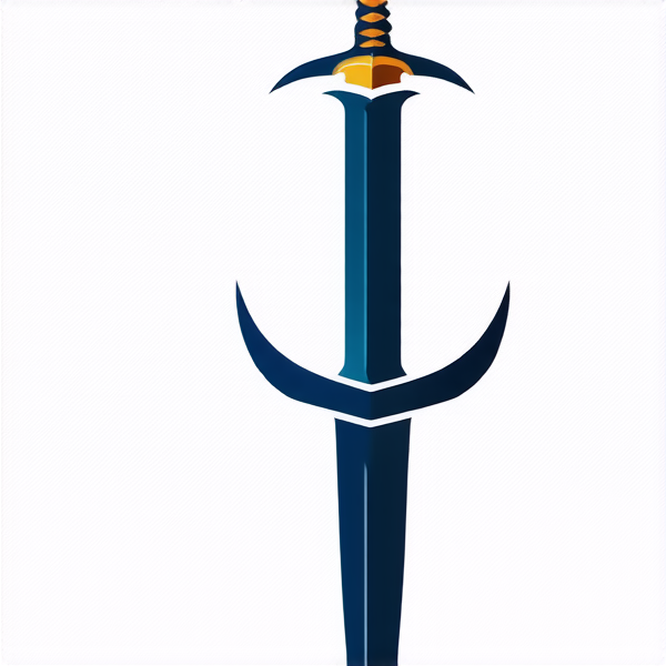 Seulement une épée longue européene à double tranchant représentant l'élément du vent placée verticalement, pommeau vers le haut. Vue d'ensemble.