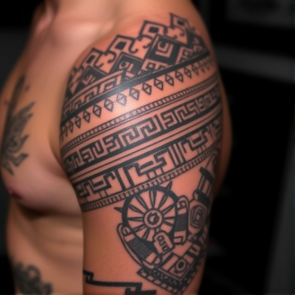 Aztec lines 3:2 tattoo