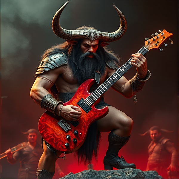 Créer une image d'un minotaure guerrier avec une JE6-guitare