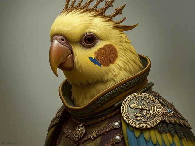 Budgie dressed for war