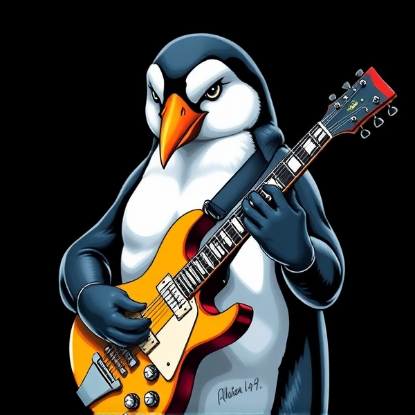 Pingouin guitariste