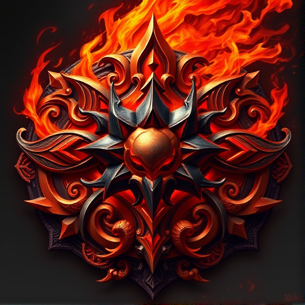 Create a skill icon to be used in a game like Diablo for a flame wall skill