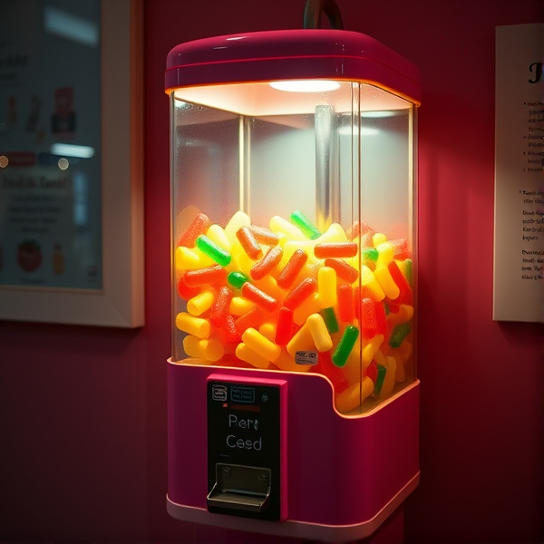 A teenage girl version of a bubblegum despenser machine