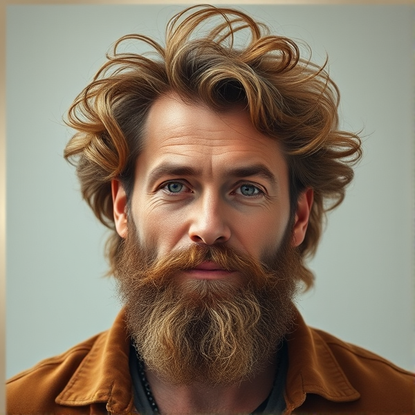 Man with big brown hair