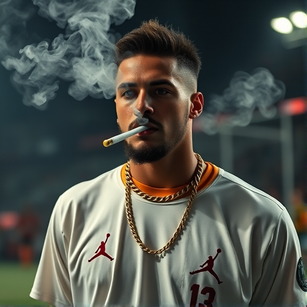 Zlatan soccer gold chain smoke air jordan street world cup sad