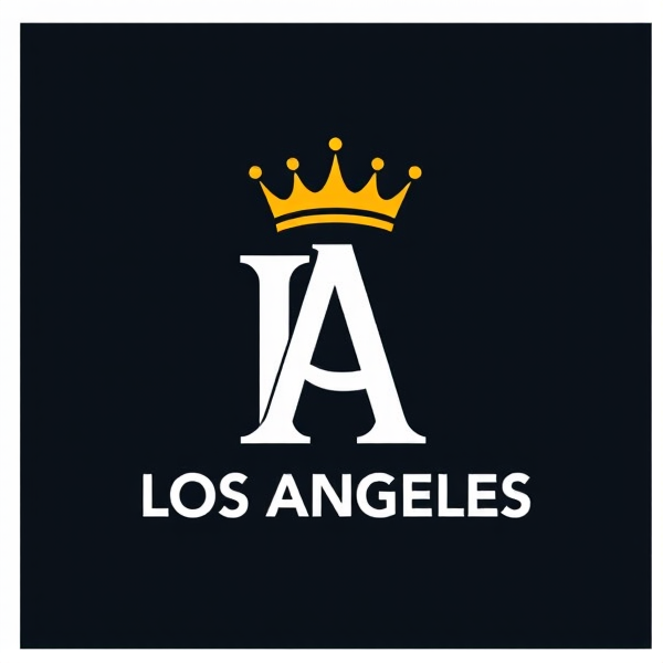 Create a logo with the initials of los angeles with a crown on top
