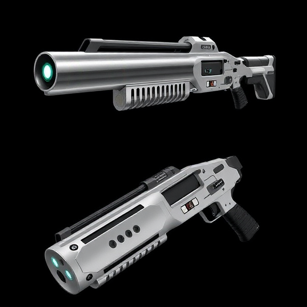 **Appearance:**

- **Barrel:** The Pulse Breacher has a sleek, metallic barrel with a streamlined, futuristic design. It features embedded energy vents that glow faintly when the weapon is charged.

- **Frame:** The frame is made from lightweight alloys with a smooth, contoured shape that emphasizes its advanced technology. It has subtle, integrated cooling fins and a high-tech finish.

- **Controls:** The shotgun includes a digital display showing charge levels and energy status. The controls are ergonomic and intuitive, with a touch-sensitive charging interface and a responsive trigger.

- **Overall Design:** The weapon has a high-tech, cutting-edge look, reflecting its advanced energy-based functionality. Its clean lines and modern materials emphasize its futuristic nature.