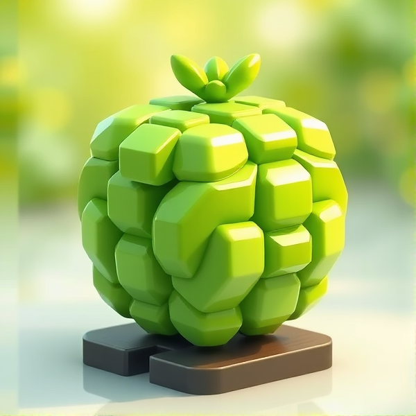 Peut tu crée une image ou tu y crée un nouveau fruit blox fruit de type élémentaire de couleur verte de forme plutôt carré