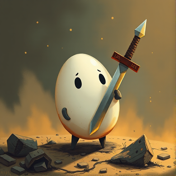 Teeny egg with a sword