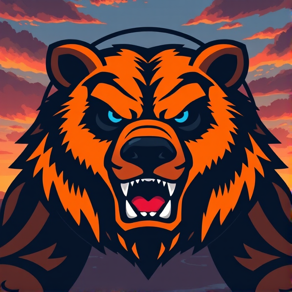 User Prompt: Créez un logo détaillé pour une équipe de soccer qui incarne un grizzly concentré, avec des yeux d'un bleu pâle perçant. Le grizzly doit apparaître menaçant et dynamique, symbolisant la force et l'agilité. Les couleurs dominantes du logo sont l'orange vif et le noir profond, représentant l'énergie et la puissance de l'équipe. Incluez le nom 'Tilt Académie' en arc de cercle au-dessus ou autour du grizzly, utilisant une typographie artisanale unique qui évoque un sentiment d'exclusivité et de prestige. L'inscription doit être bien intégrée au design général sans surcharger le visuel. Assurez-vous que chaque élément du logo soit net et précis, reflétant un aspect professionnel tout en conservant une touche d'originalité.

User negative flou, uniforme, trop simple, manque de détails, incohérence chromatique
