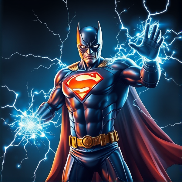 Créer une image d'un super héro avec des pouvoirs électrique