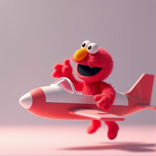 Elmo Flying a plane