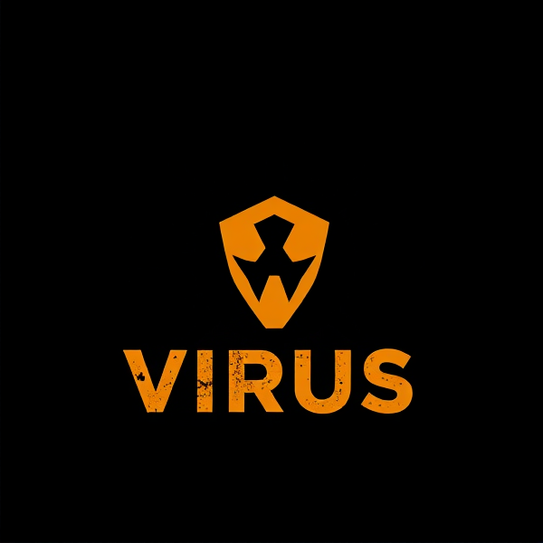 crée moi un logo pour VIRUS, un logo buschcraft, en lien avec le survivalisme mais aussi le fait maison tout en gardant l'aspect virus.