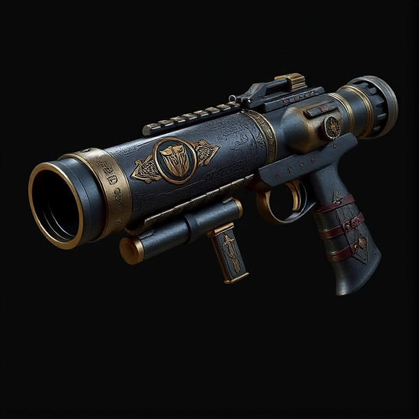 **Appearance:**

- **Design:** The Knight's Grenade Launcher has a robust, medieval-inspired look, featuring elements reminiscent of classic armor and weaponry. It’s designed to reflect the Demo Knight's battle-ready style.
- **Finish:** Darkened steel or iron with intricate engravings and ornate details that evoke a knightly aesthetic. Accents might include hints of gold or silver to signify its powerful and prestigious nature.
- **Barrel:** The barrel has a reinforced, cylindrical shape with metal plating and a slightly flared end. It may include engraved patterns or symbols that resemble knightly insignia.
- **Handle:** The handle is ergonomically designed with a sturdy grip, possibly wrapped in leather or adorned with metal studs for added durability and grip. It might also feature decorative elements like embossed crests or shields.
- **Details:** 
  - **Charge Indicator:** Subtle, glowing runes or markers along the barrel that light up or pulse when the grenade launcher is charged, highlighting its increased power.
  - **Reinforcements:** Additional metal reinforcements or ornamental trim that suggests both strength and ceremonial importance.
  - **Visual Effects:** When grenades are launched, a faint, medieval-themed trail or aura might appear to emphasize the weapon’s powerful nature.

The Knight's Grenade Launcher is designed to evoke the Demo Knight's theme, combining medieval aesthetics with functional elements to create a visually striking and thematic weapon.