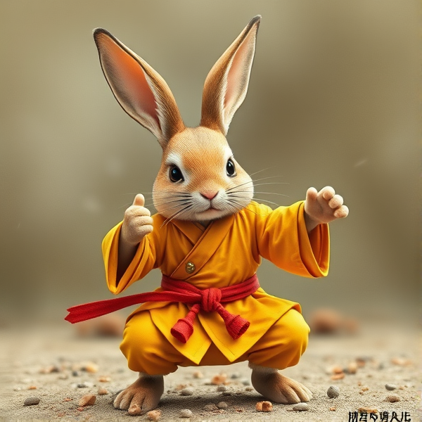Un lapin maître de kun fu