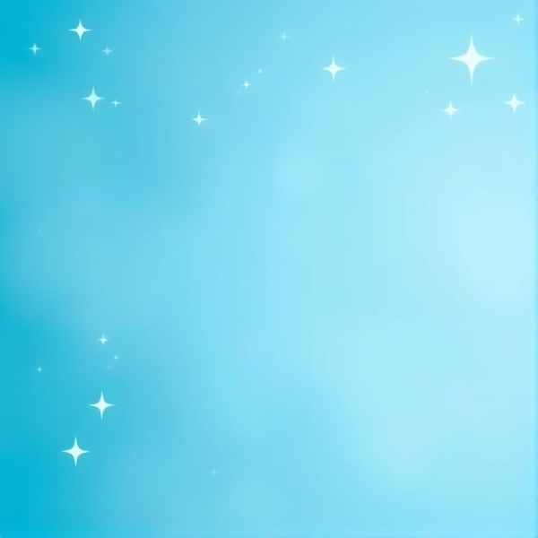 A blue background with stars and shapes