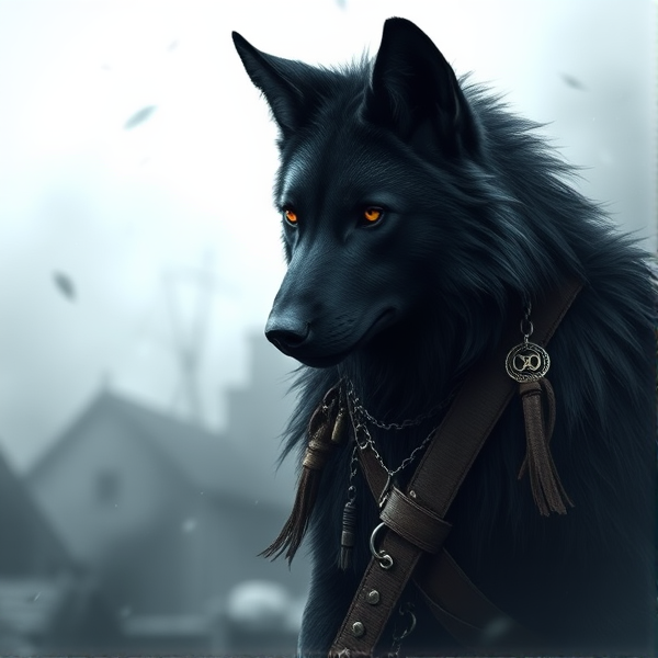 Créer une image d'un loup-pirate noir