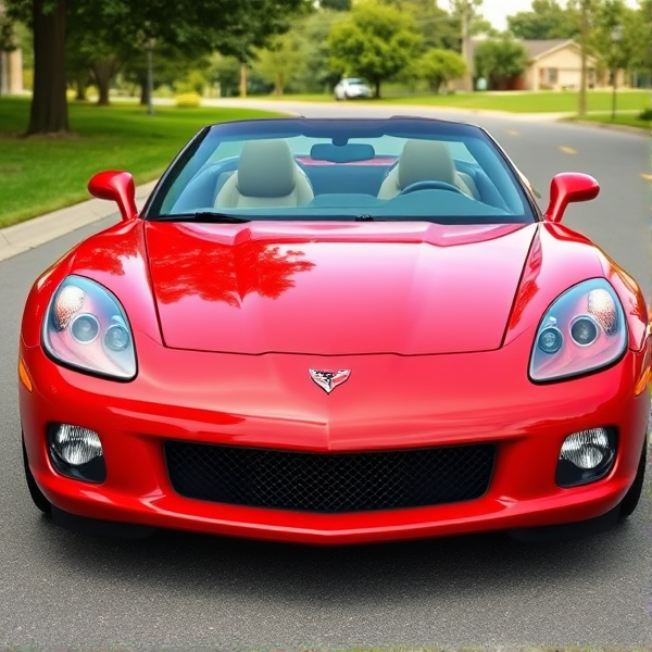 2006 red pontiac solstice with a corvette grill and headlights