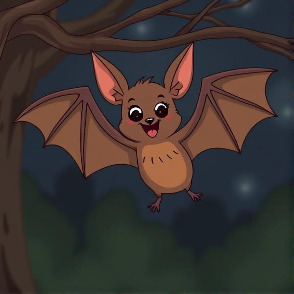 Cartoon brown bat