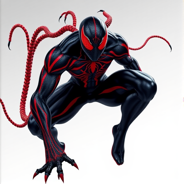 Créer une image d'un symbiote en noir et rouge