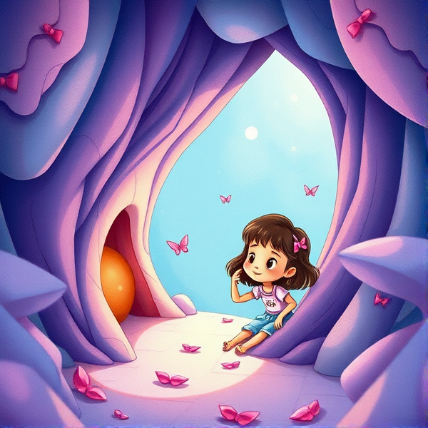 create a 2d Disney Poster call the hidden girl transformation sweet cartoony