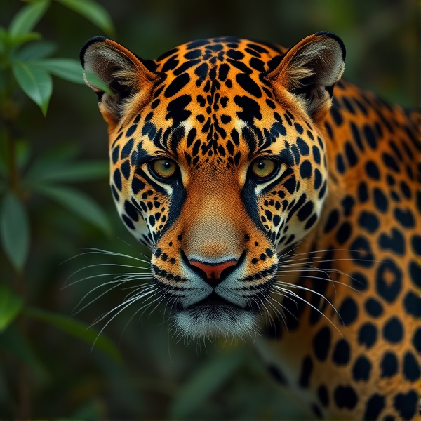 A half man half jaguar and he’s about 6’4 he’s built more human less animal feature