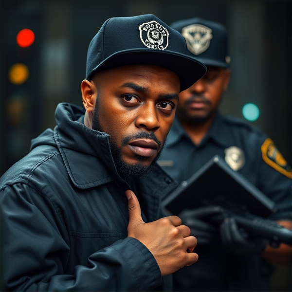 Black gangster arrest cop