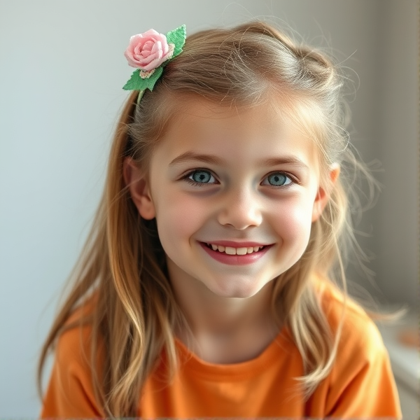 An adorable tween girl