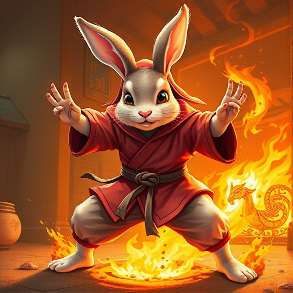 Un lapin maitre du kung-fu