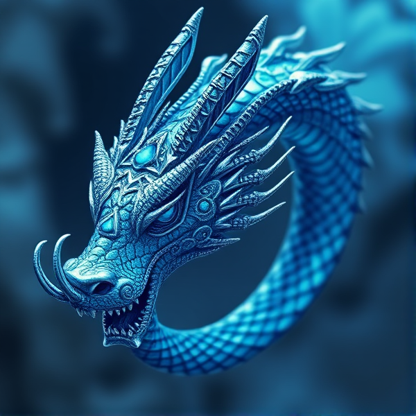 A blue and silver magical dragon bracelet