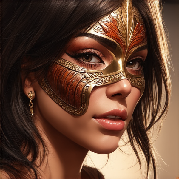 Masque traditionnel du Gabon orné de motifs tribaux complexes, avec des textures riches en bois sculpté et peint, présenté sur un fond neutre mettant en valeur son design et ses couleurs vives