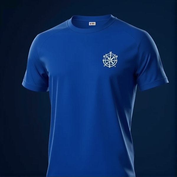 Concevez un t-shirt élégant et sportif de couleur unie avec l'intégration subtile du logo du club de tir à l'arc de Maurepas positionné sur la poitrine. Le design doit être adapté pour les compétitions de tir à l'arc, en utilisant une palette de couleurs appropriées et incluant des motifs ou éléments graphiques qui évoquent le sport de manière subtile. La composition générale devrait projeter une image professionnelle, avec un équilibre visuel reflétant la discipline et l'esprit du tir à l'arc, tout en évitant toute surcharge esthétique.