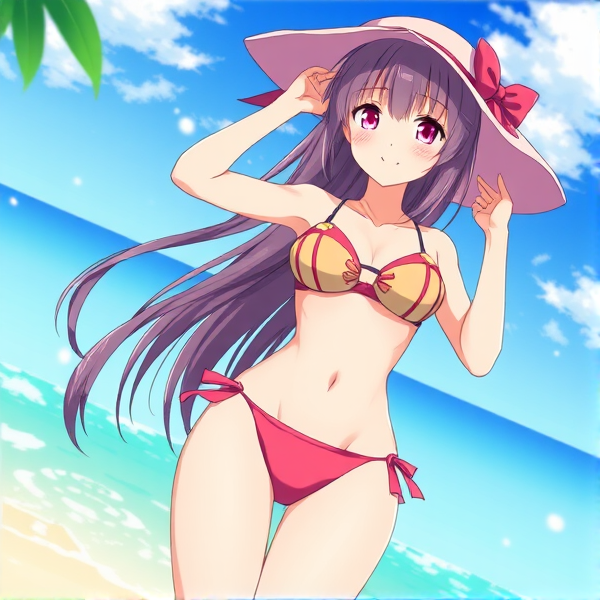 Anime girl in bikini