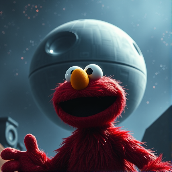Elmo as a Death Star
