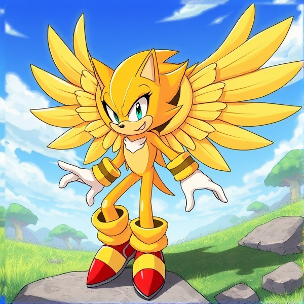 Make a sonic the hedgehog character is a girl golden eagle