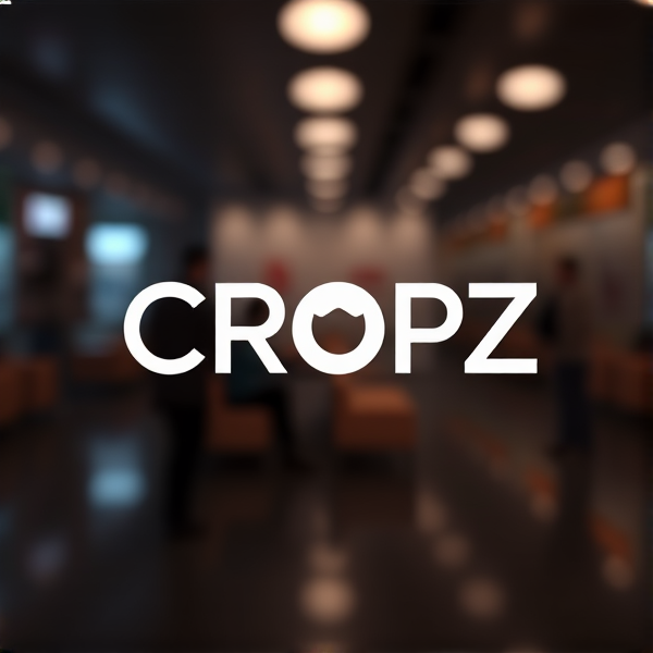 Create a sleek, modern logo with the word “CROPZ” prominently featured in a clean, sans-serif font. Incorporate the CapCut app icon subtly within the design of the logo. The overall aesthetic should be professional and minimalist, with a color palette that is contemporary and fresh.