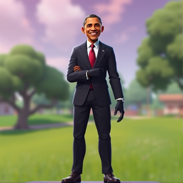 Make me a Fortnite skin that is a fusion between Barack Obama and Brock from pokemon